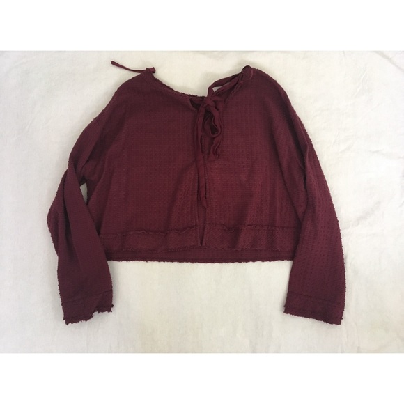 Free People Maroon Crop Top - Picture 2 of 3